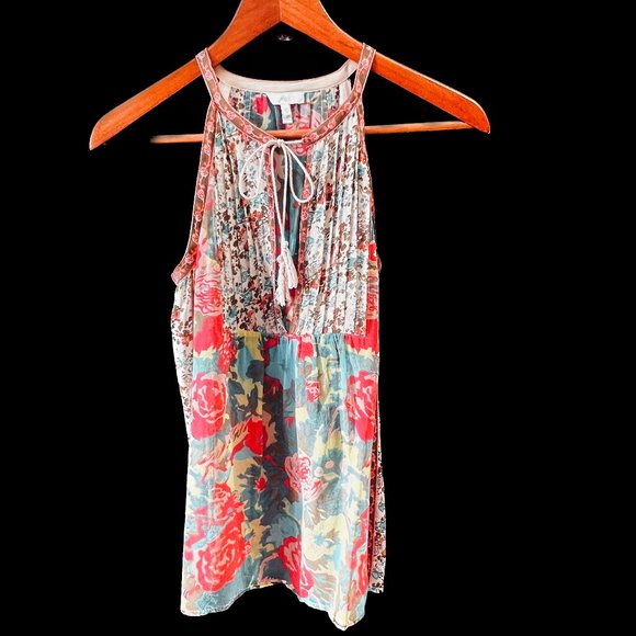 Joie Organdy Flower Motif Top - Picture 1 of 6